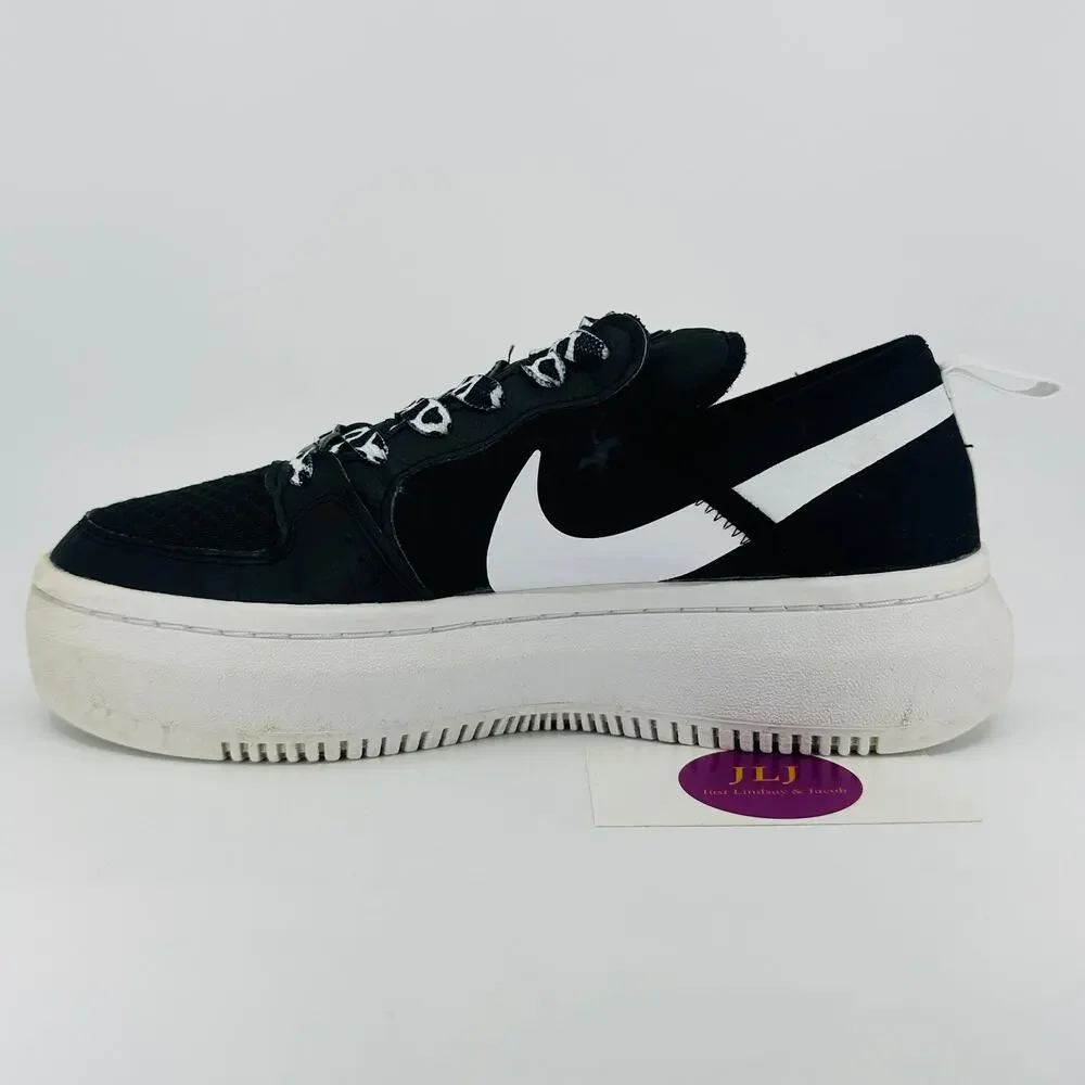Nike Women's Court Vision Alta Platform Sneakers Black White CW6536-001 Size 8.5